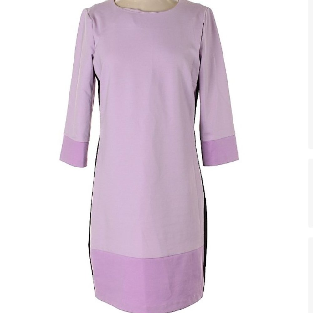 New York & Co. Lavender/Black Ponte Knit Shift Dress- Sz. Sm